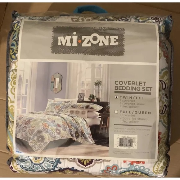 Mi Zone Coverlet Tamil Bedding Set: Coverlet, Sham & Decorative Pillow TWIN - Picture 5 of 6